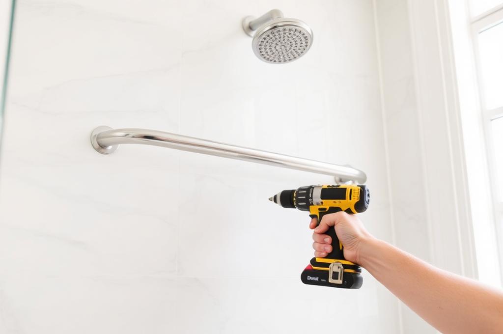 How to Install a Grab Bar in a Marble Shower